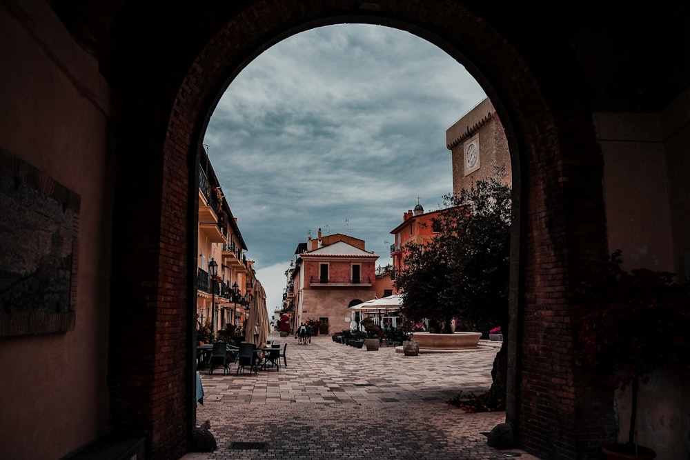 red brick arched interior