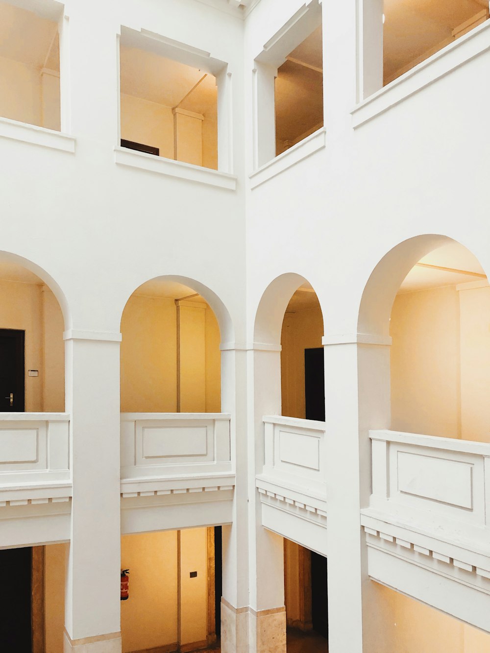 white painted building interior