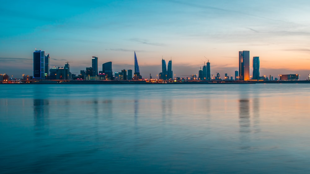 skyscraper view from body of water