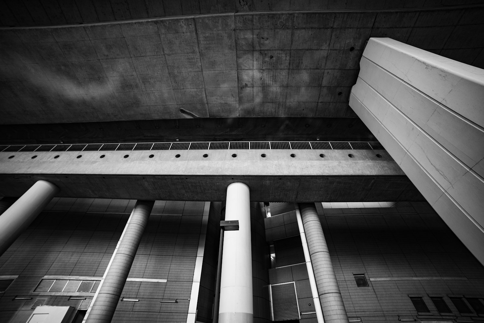 Nikon D750 + Samyang 14mm F2.8 ED AS IF UMC sample photo. Grayscale photo of concrete photography