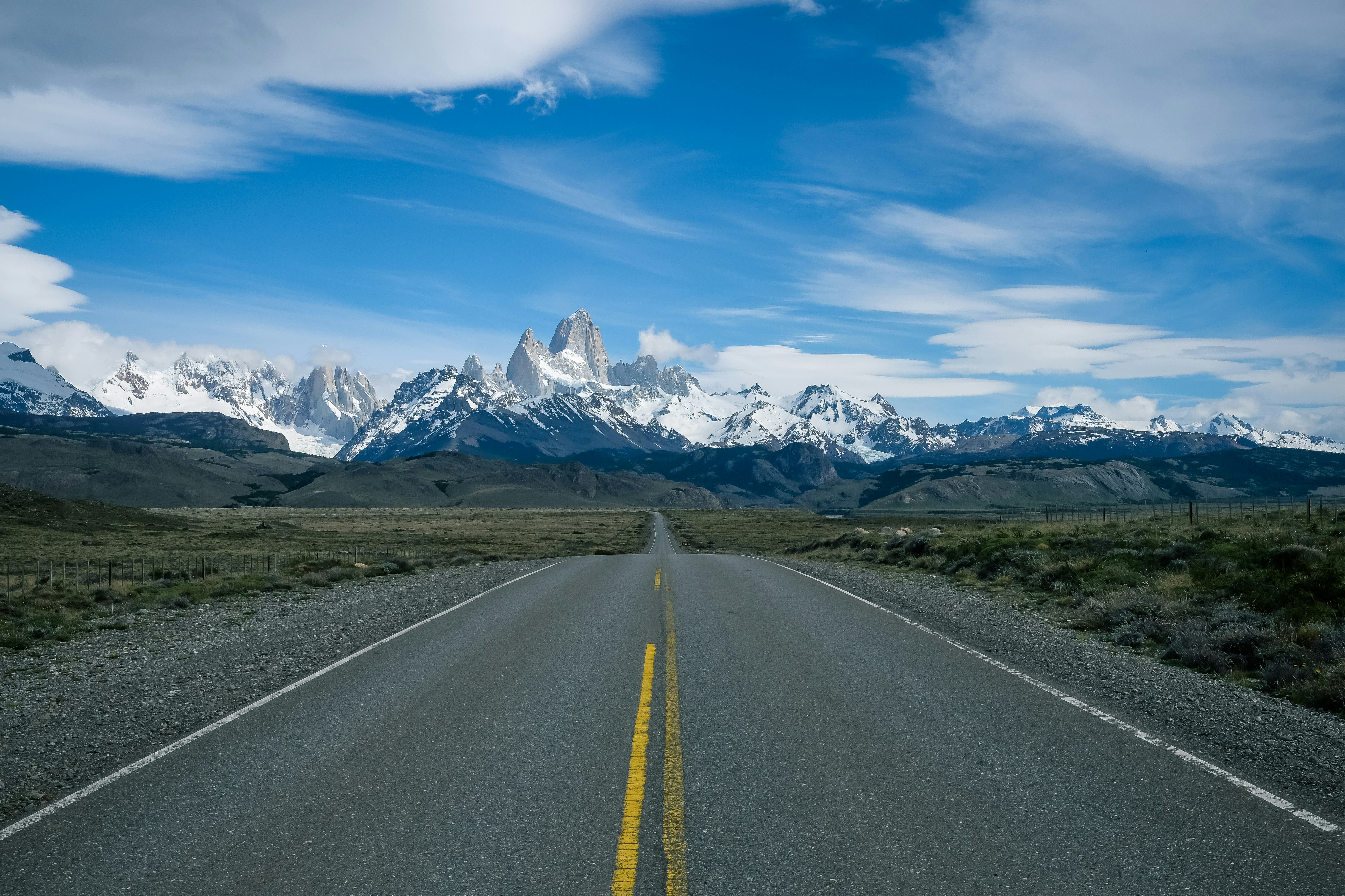 concrete road, Looking back on Fitz Roy