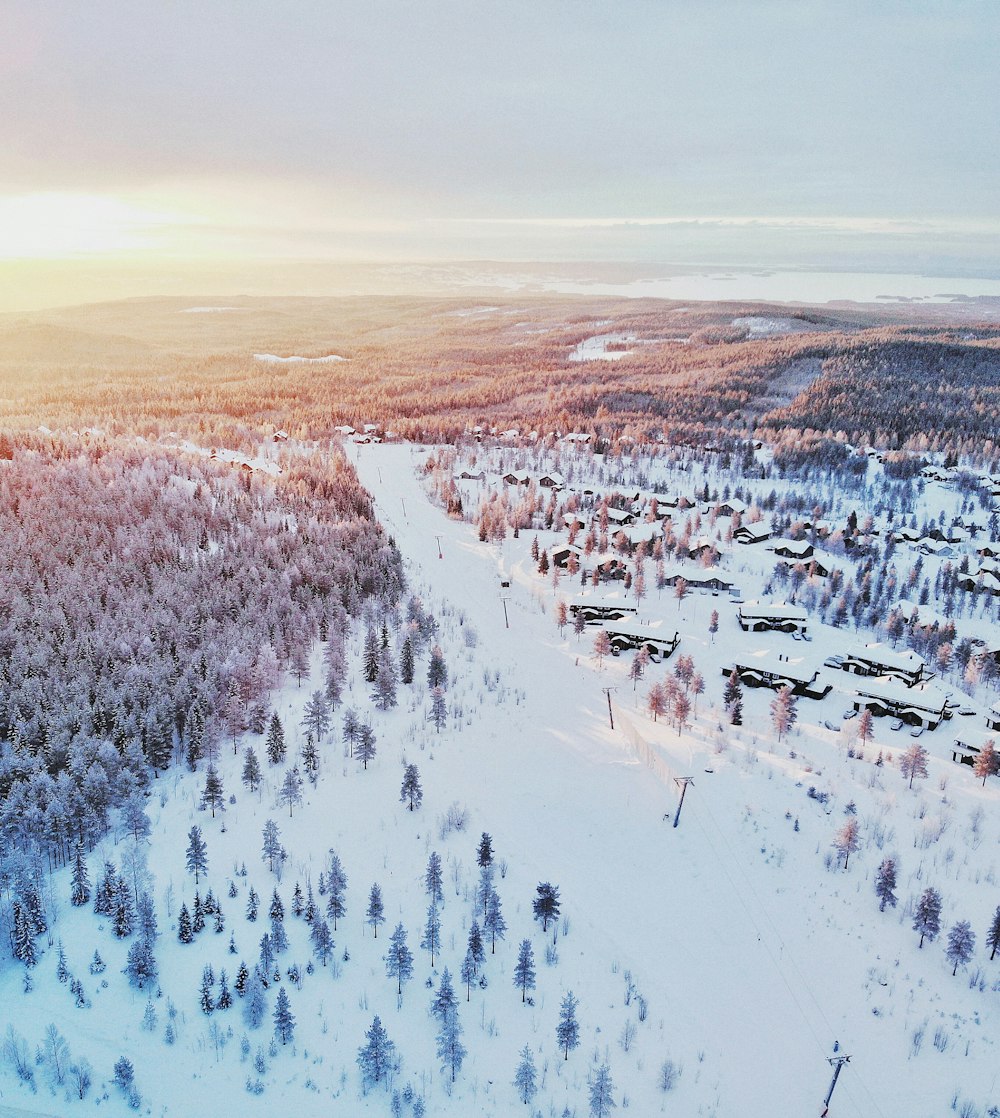 snow field during daytime