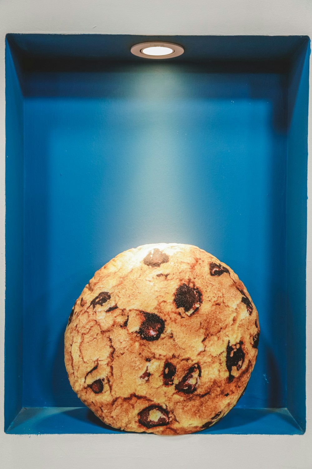 chocolate chip cookie inside lighted box