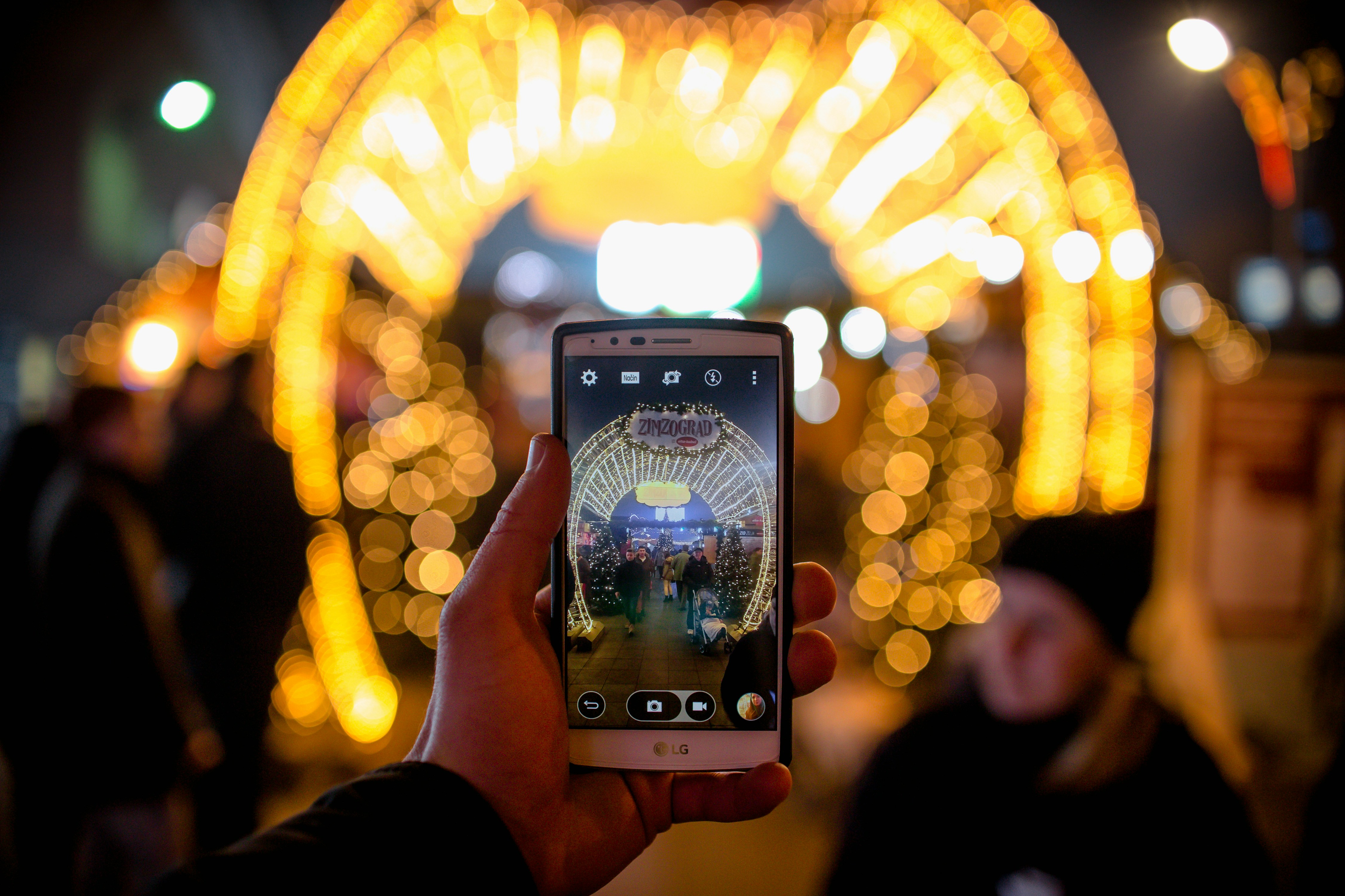 white smartphone used in taking picture