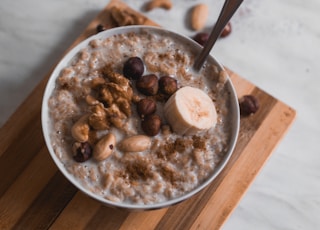 oatmeal in white bowl