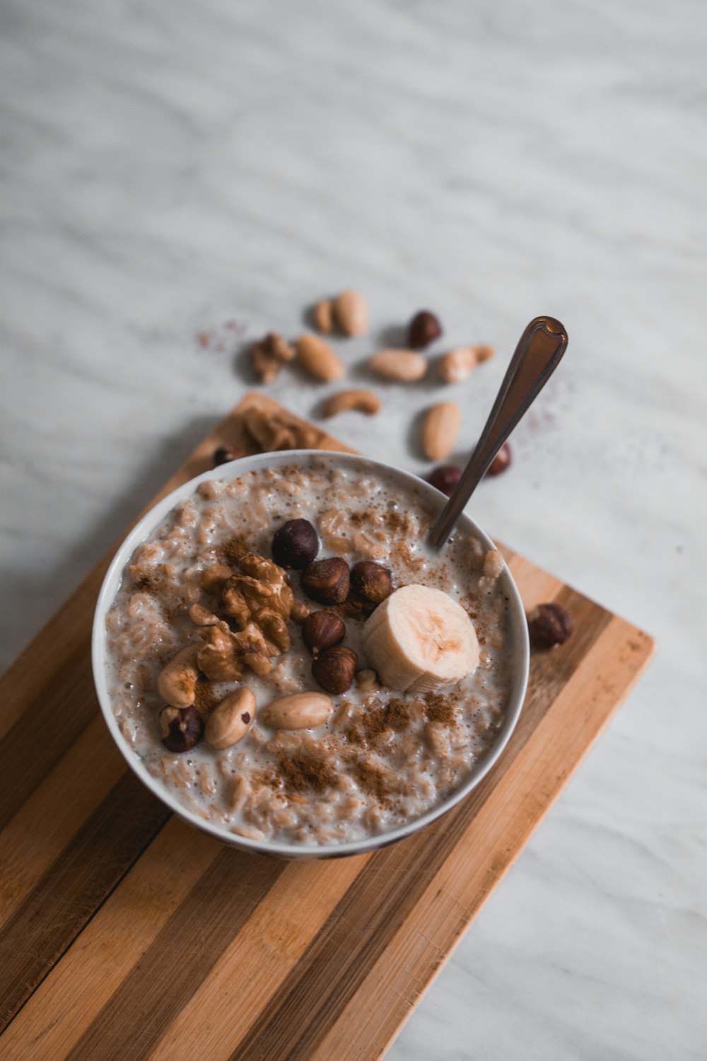 oatmeal in white bowl