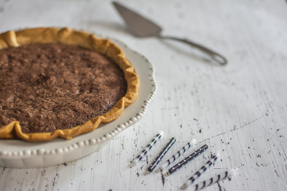 baked pie on tabletop