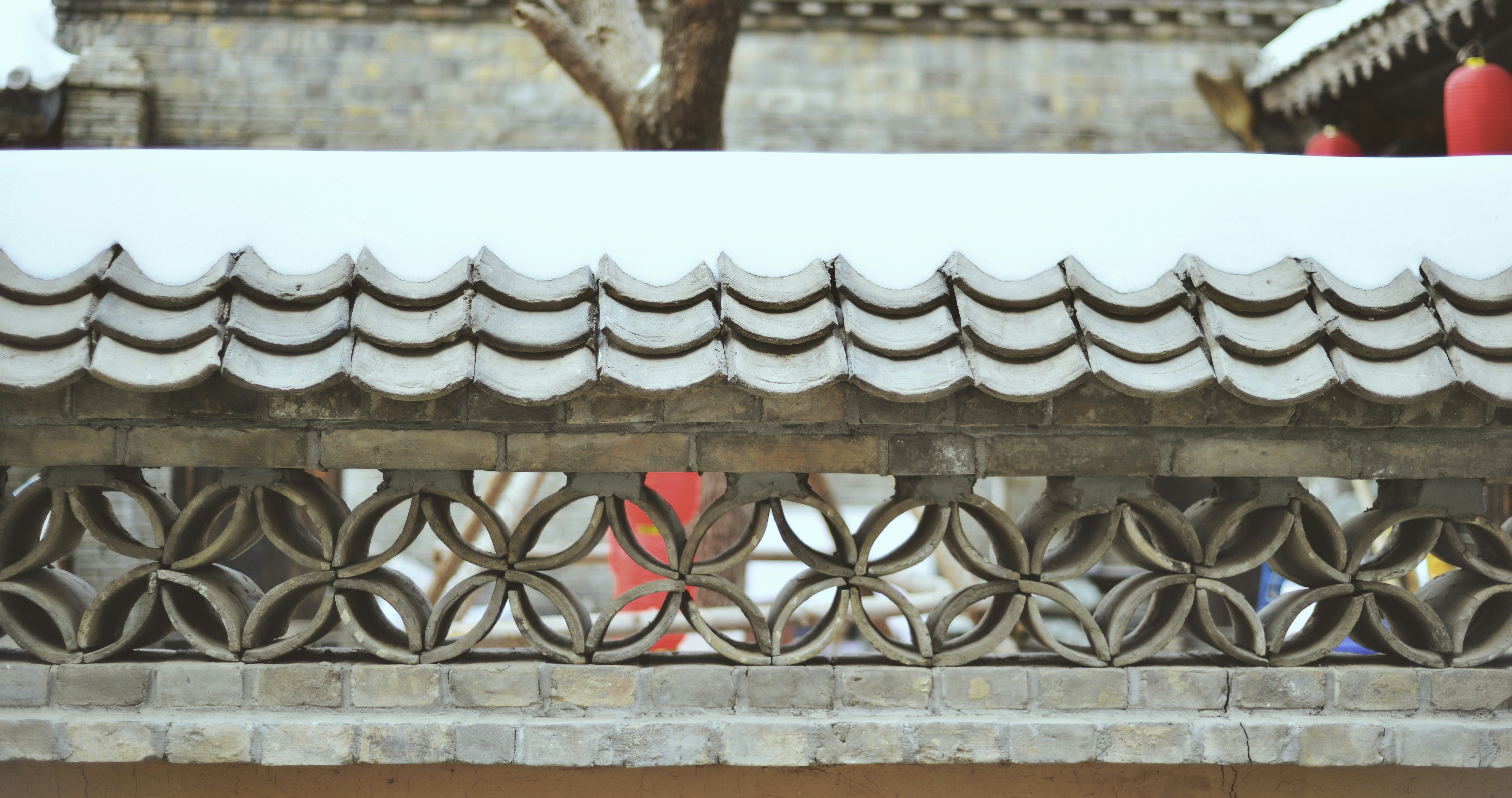 white and gray corbels