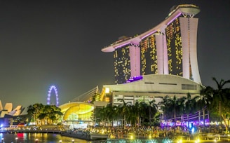 The vibrant nightlife around the Bay Grand Hotel.