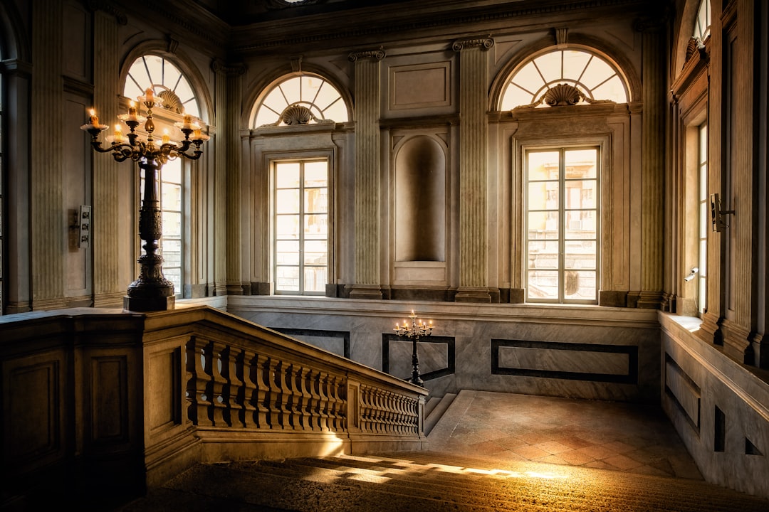 gray grand staircase,