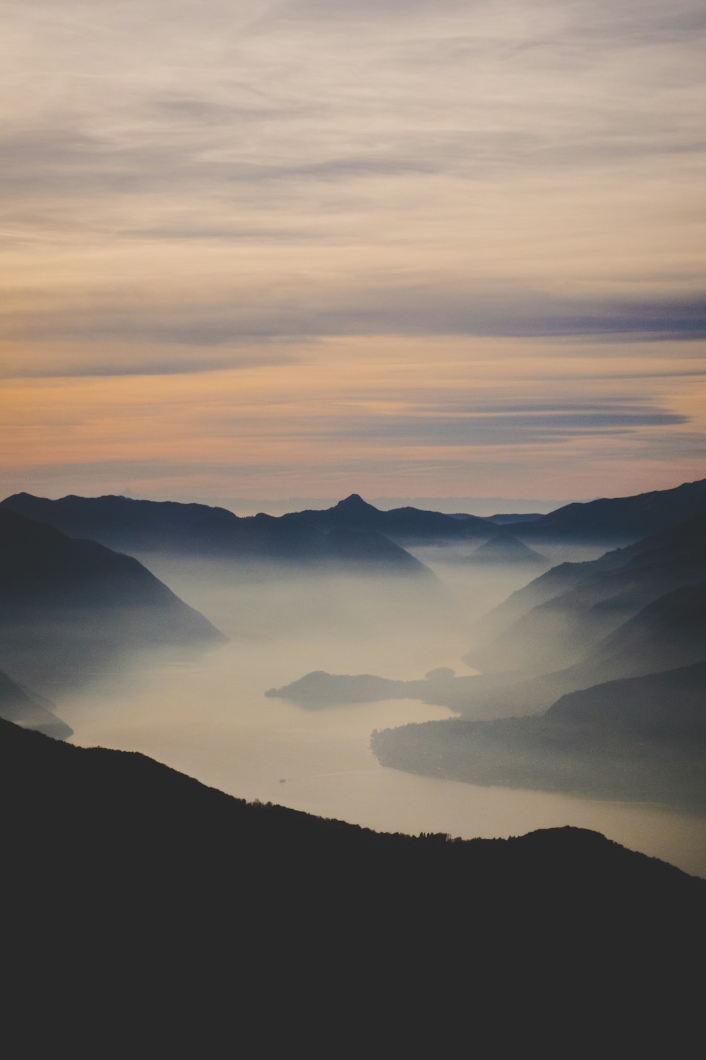 aerial photography of mountain