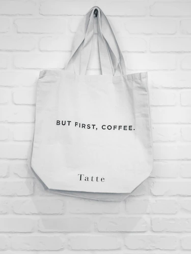 White canvas tote bag