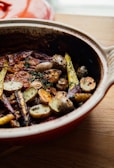cooked food on pan