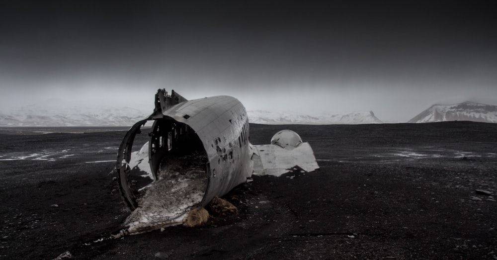 gray metal on seashore