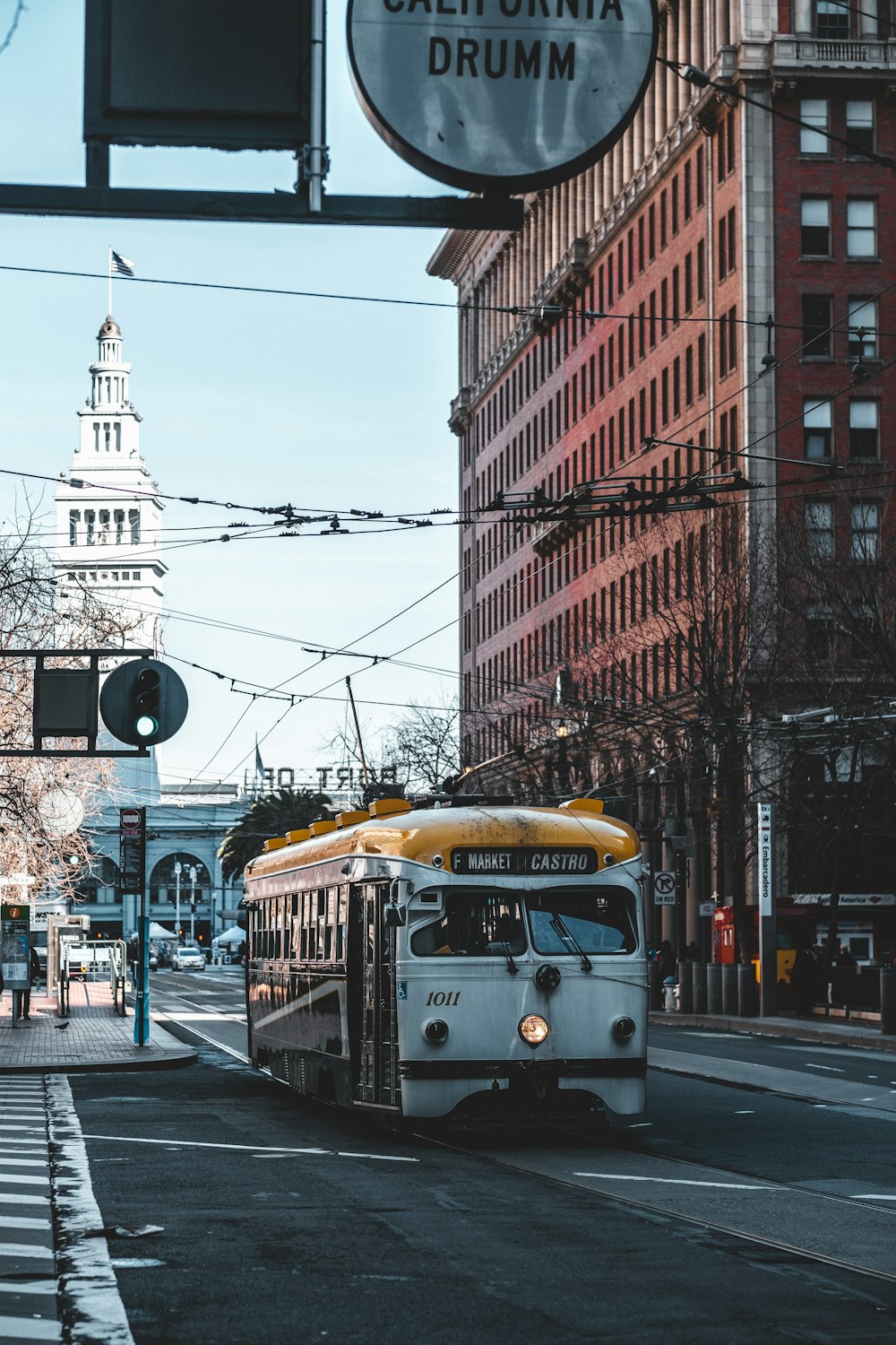 tram in intersection