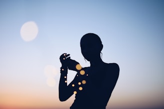 silhouette photo of woman