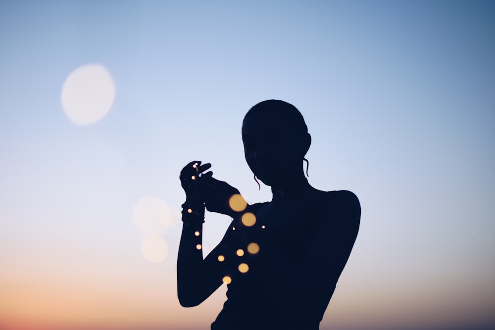 silhouette photo of woman