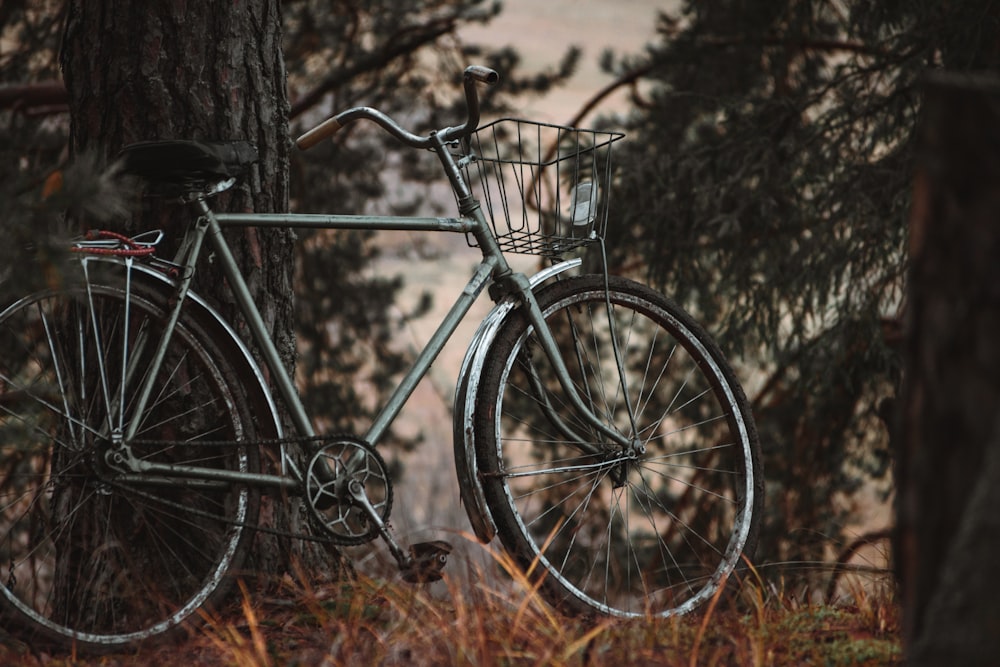 gray bicycle