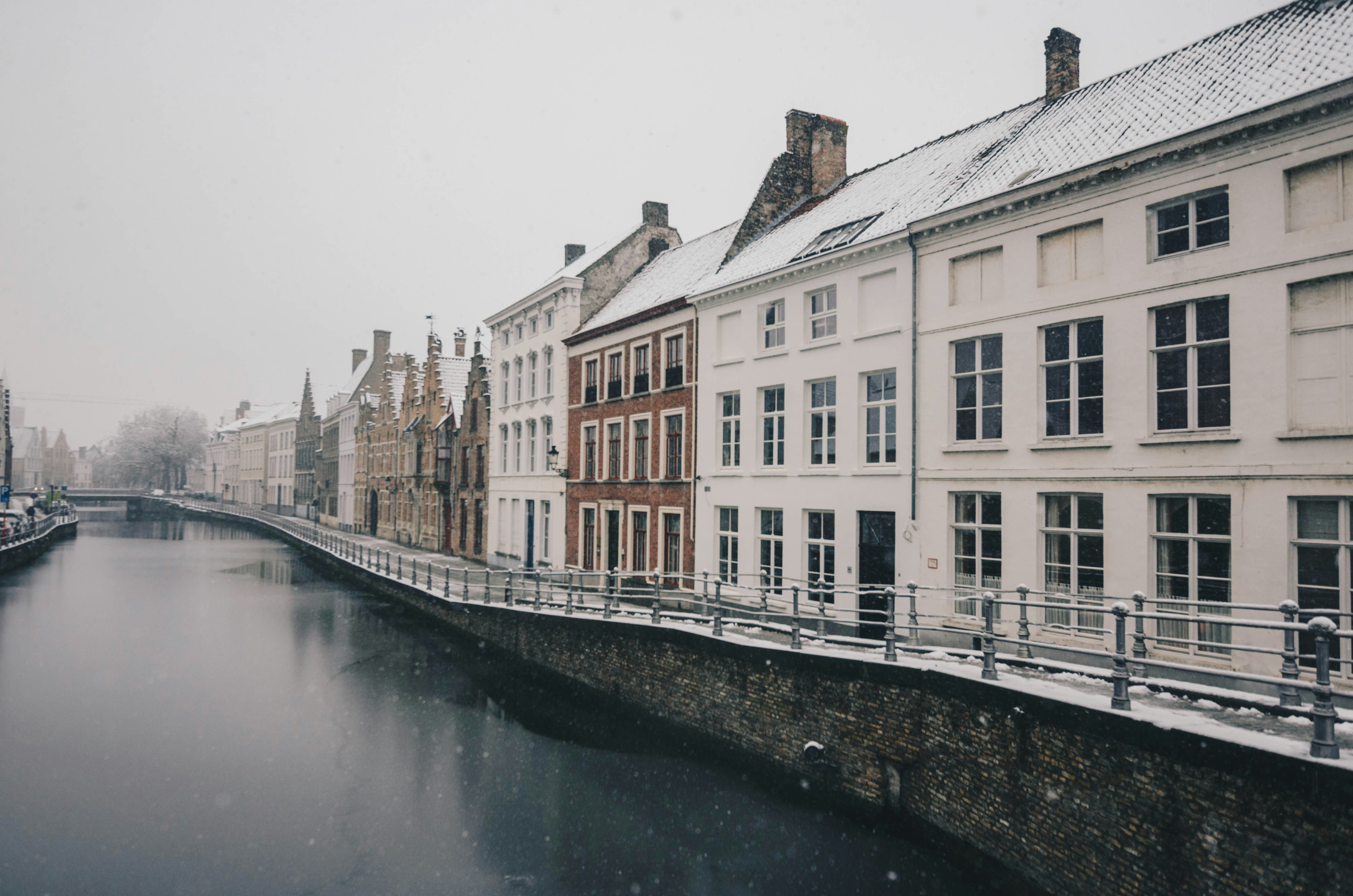 Icy winter day in Brugge, Belgium