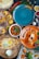 A vibrant plate of mixed cuisine featuring both western and eastern dishes.