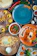 A vibrant buffet spread with colorful dishes and clear labels for vegetarian and halal options.