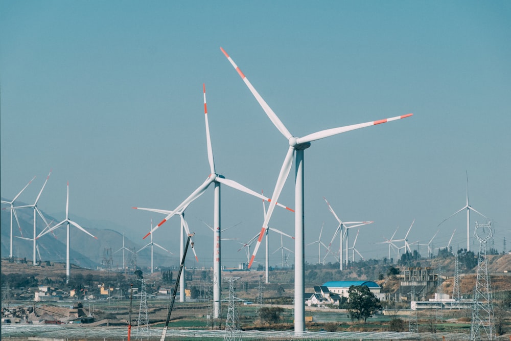 aerial photography of windmill