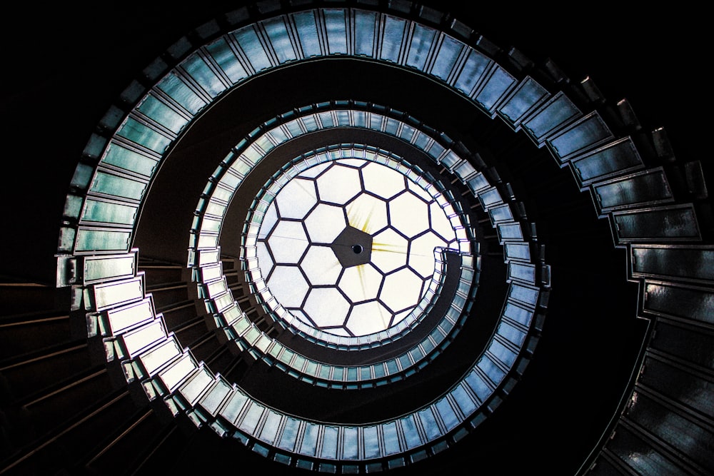 low angle photo of spiral staircase