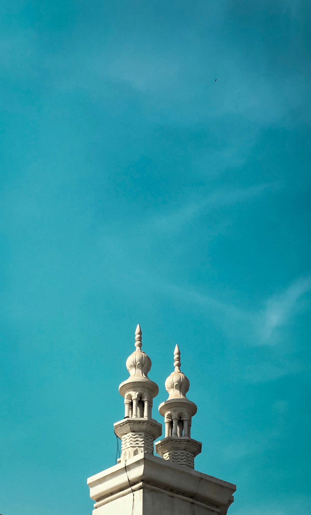 low angle photography of finial