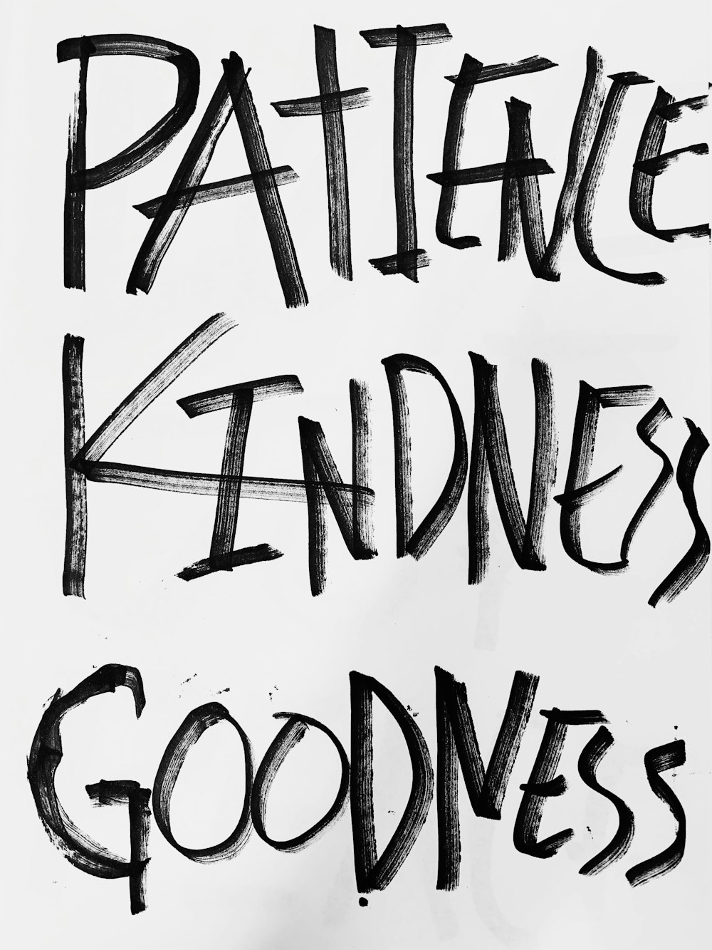 patience kindness goodness text