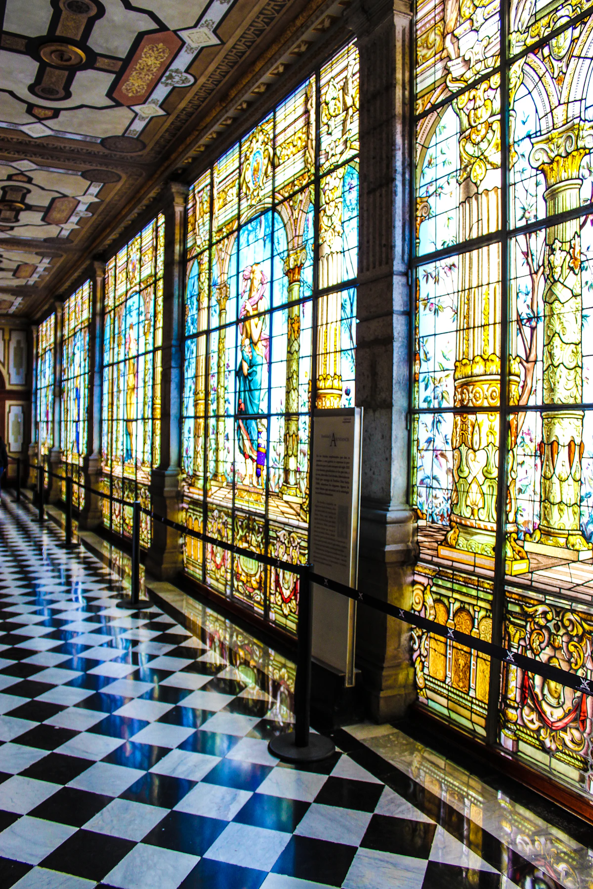 Stained glass inside Chapultepec Castle in Mexico City