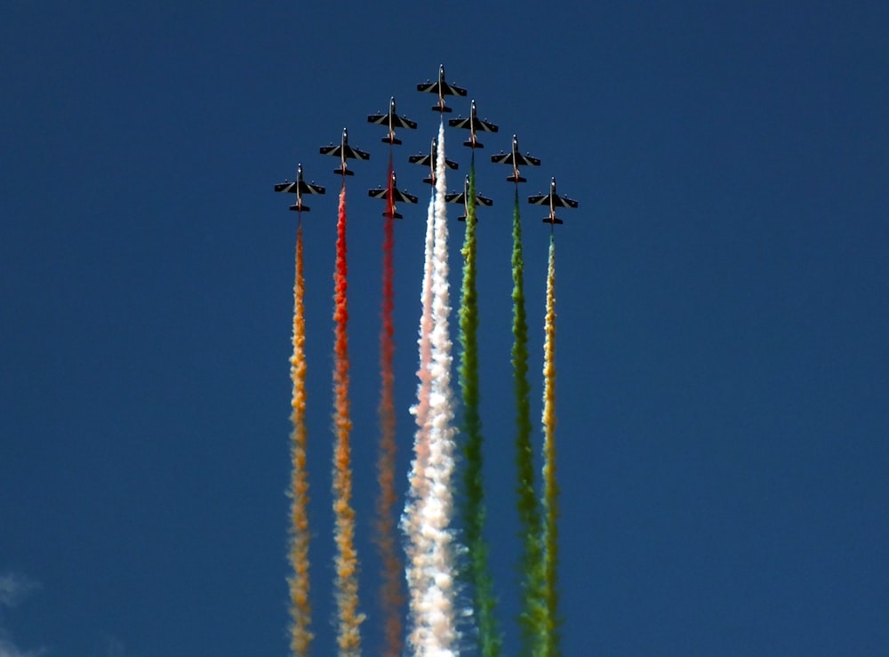 空中を飛ぶジェット機