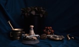 focus photography of home decors with plant