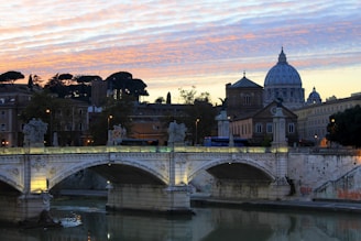 The majestic Chain Bridge spanning the Danube at sunset.