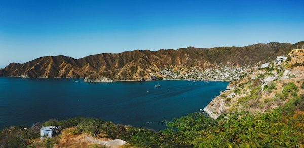 Blue sea under blue sky — Santa Marta, Colombia