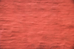 A plain and textured wall painted in a reddish hue, displaying subtle variations in the brush strokes.