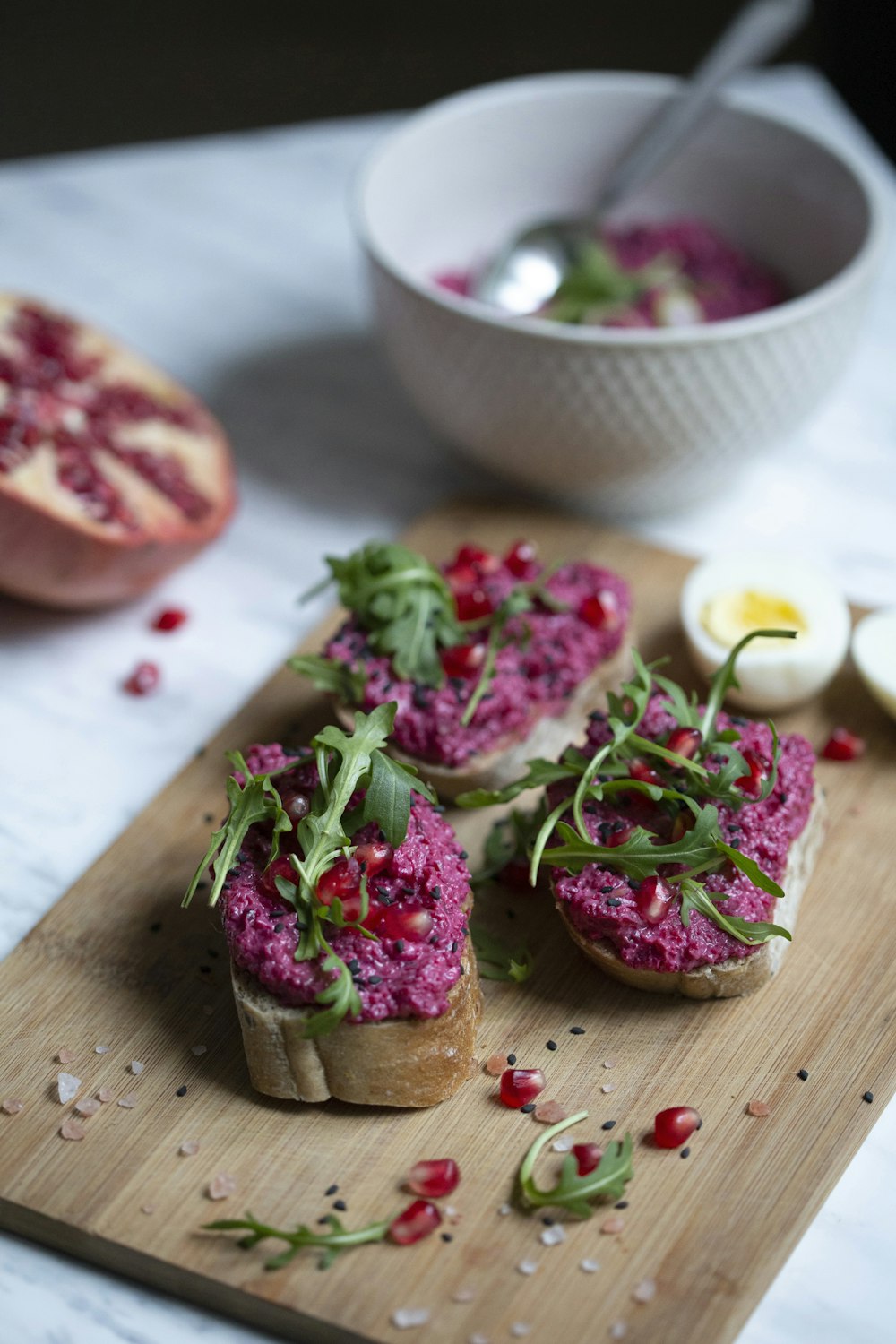 leavened bread with spreads