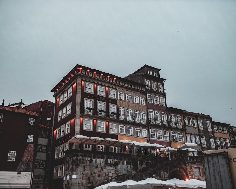 brown building under gray sky