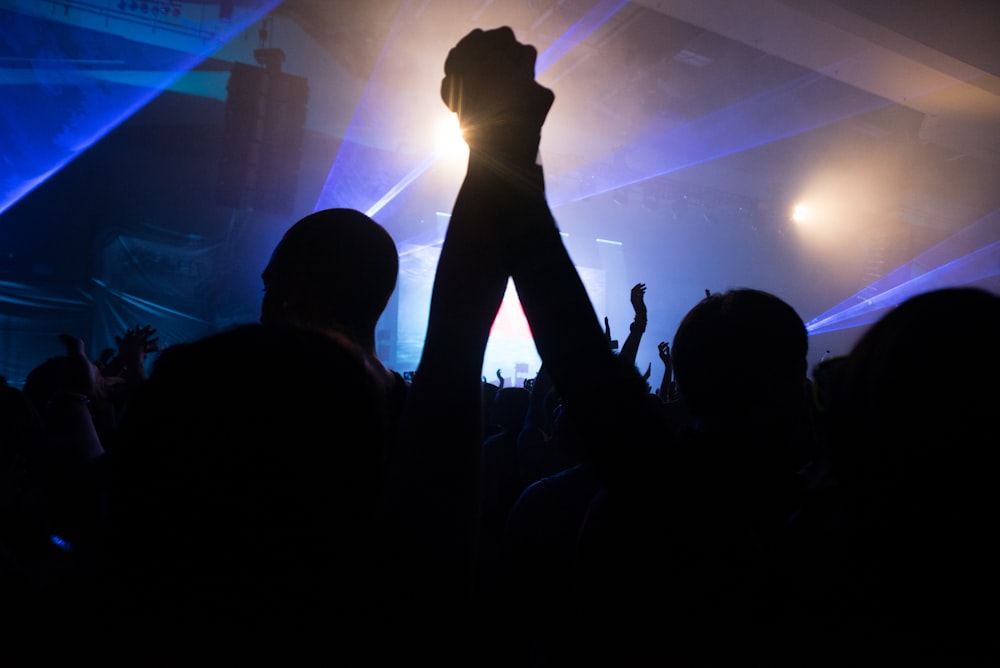 silhouette of people enjoying inside bar