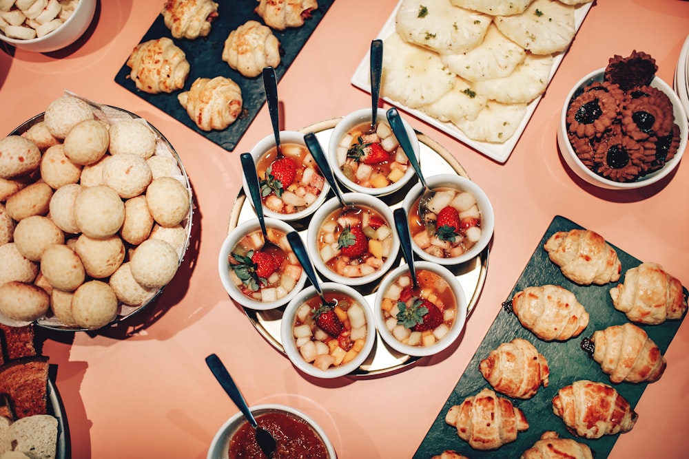 flat lay photo of sweet pastries