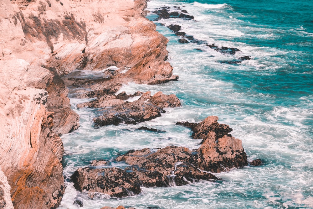 brown beach cliff