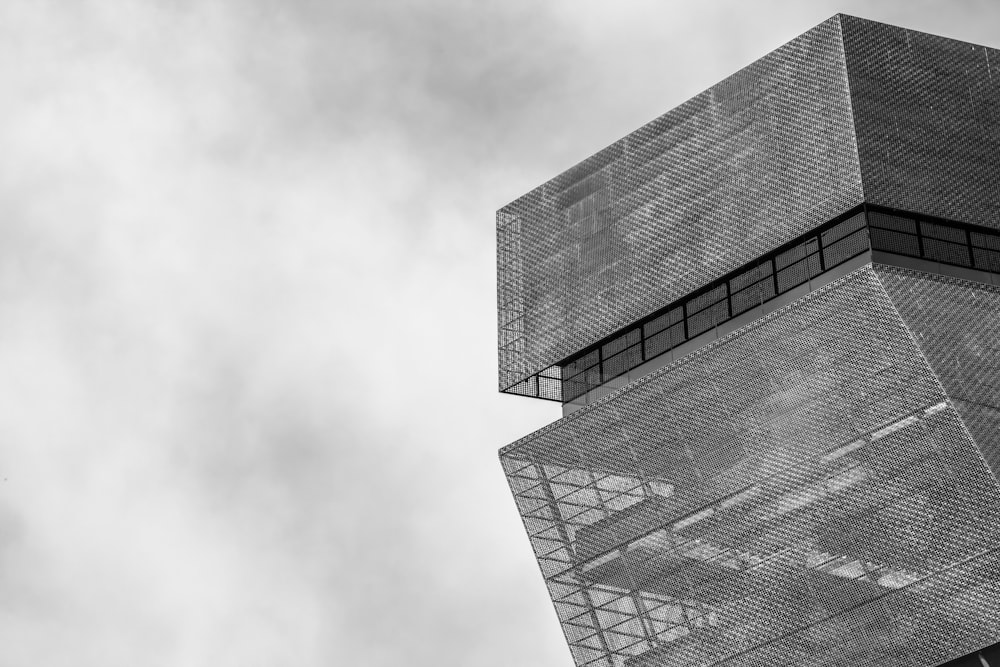 grayscale photography of high-rise building