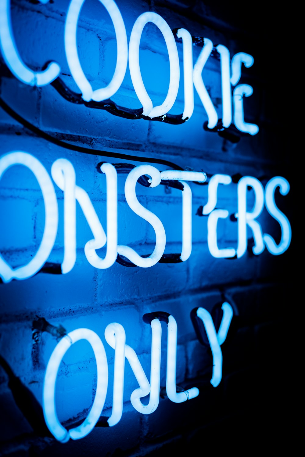 Cookie Monsters Only neon signage light
