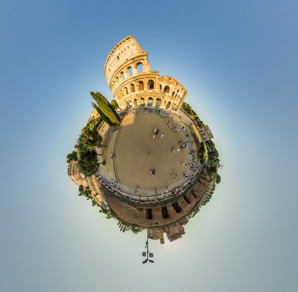 Luftaufnahmen des Kolosseums bei Tag