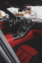 black and red car interior during daytime