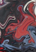 Abstract close-up of swirling paint colors blending in deep onyx black and slate charcoal.