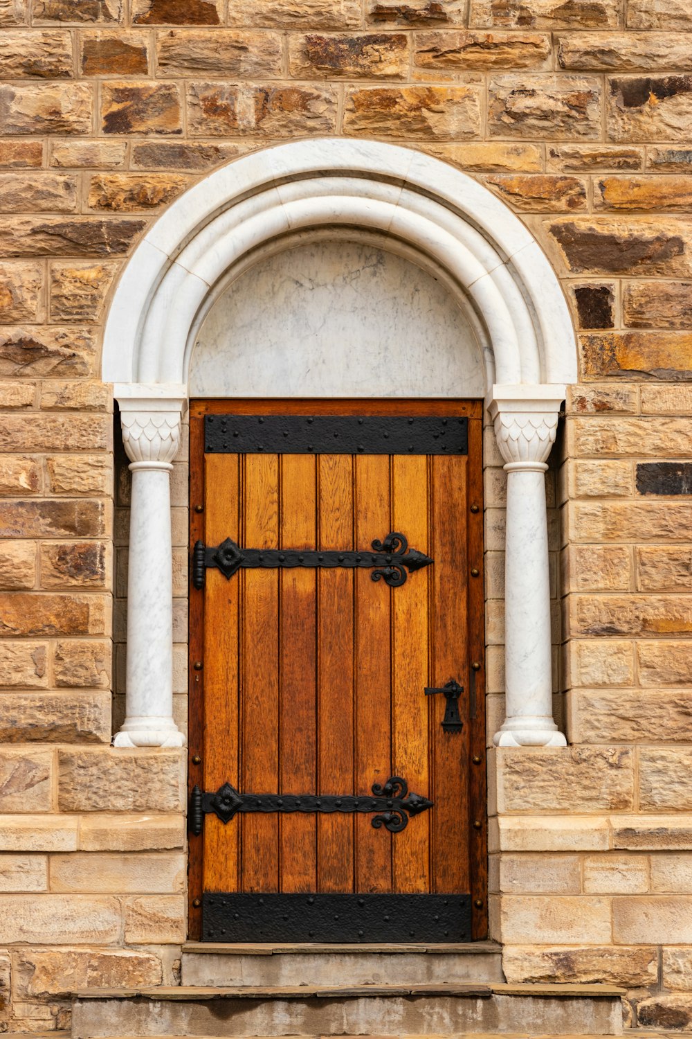 closed brown wooden door