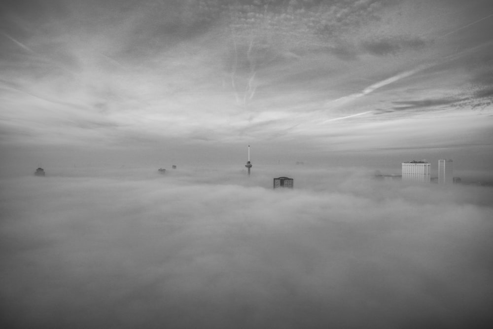 clouds and buildings