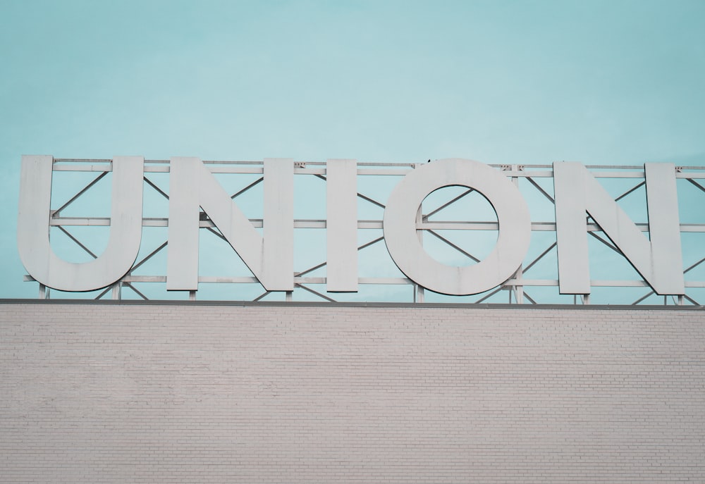 Union sign on billboard