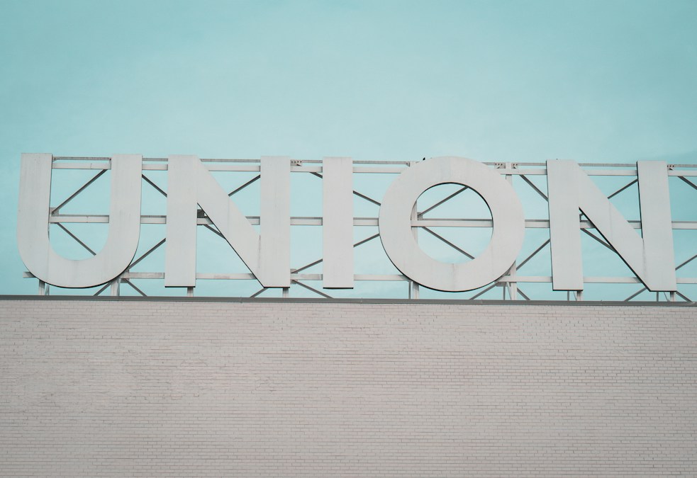 Union sign on billboard