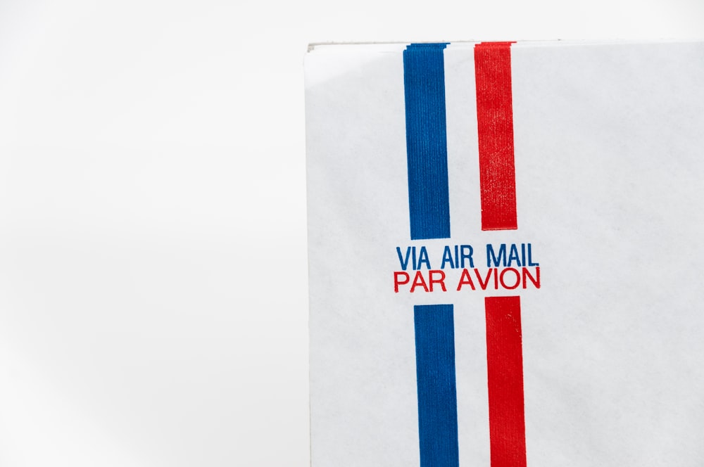 sobre blanco Via Air Mail Par Avion